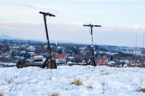 electric scooter in winter