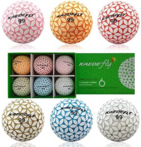 5. KAEDE FLY DISTANCE GOLF BALLS (HALF DOZEN) 6 BALLS OF 2 COLORS